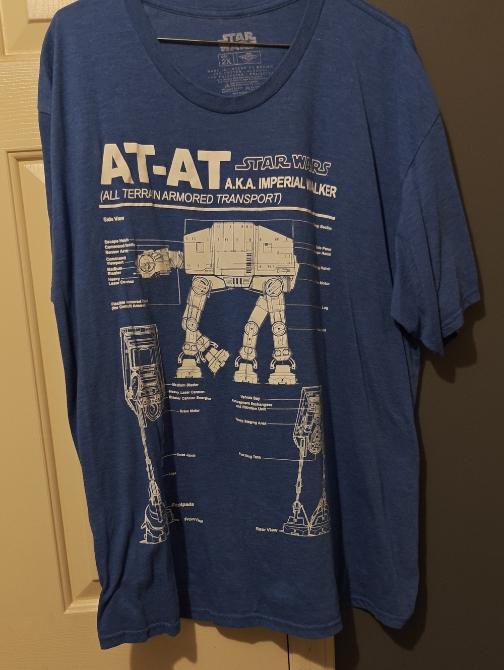 Star Wars Blue AT-AT Schematic Graphic Tee